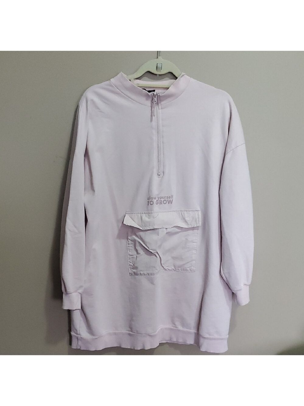 LCW MODEST Light Pink Half-Zip Sweatshirt Size 2xl